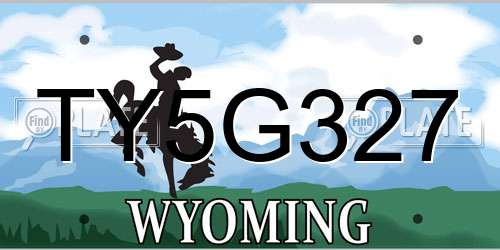 TY5G327 Wyoming License Plate