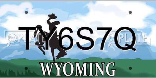 TY6S7Q Wyoming License Plate