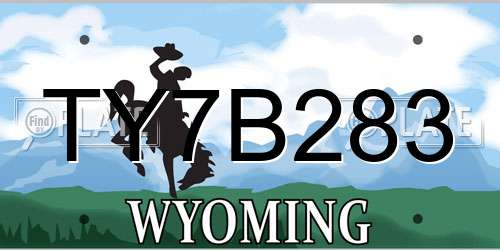 TY7B283 Wyoming License Plate