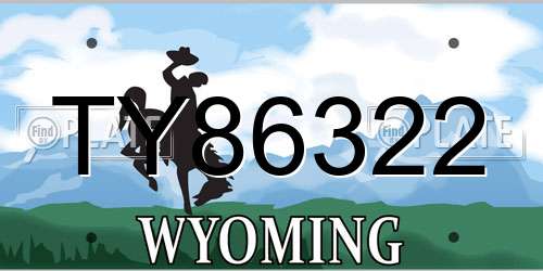 TY86322 Wyoming License Plate