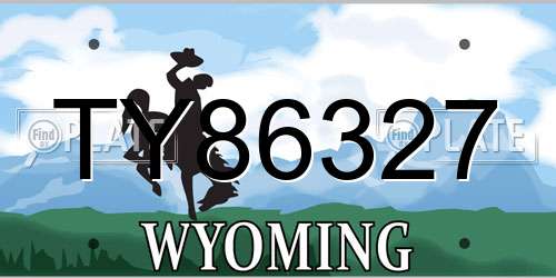 TY86327 Wyoming License Plate