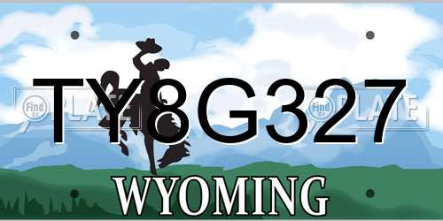 TY8G327 Wyoming License Plate