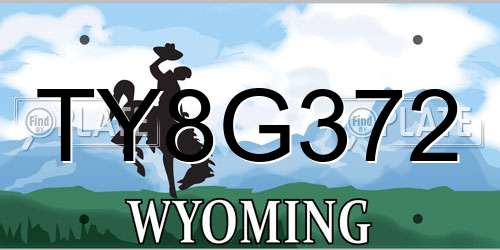 TY8G372 Wyoming License Plate