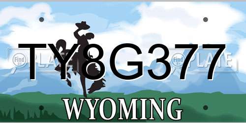 TY8G377 Wyoming License Plate