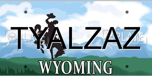 TYALZAZ Wyoming License Plate