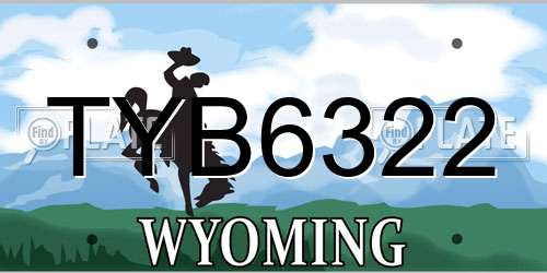 TYB6322 Wyoming License Plate
