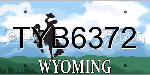 TYB6372 Wyoming License Plate