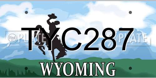 TYC287 Wyoming License Plate