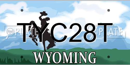 TYC28T Wyoming License Plate