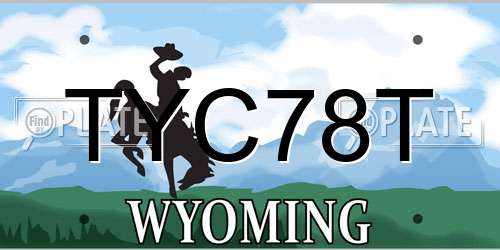 TYC78T Wyoming License Plate