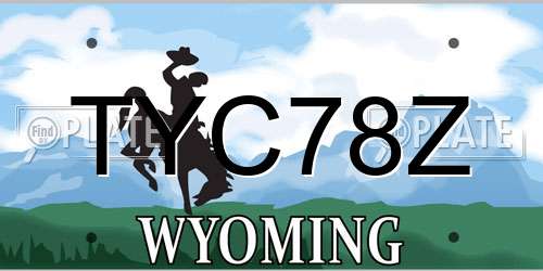 TYC78Z Wyoming License Plate