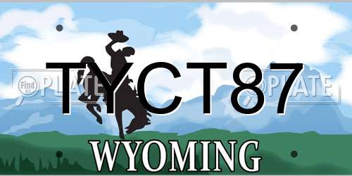 TYCT87 Wyoming License Plate