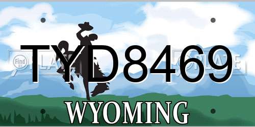 TYD8469 Wyoming License Plate