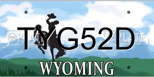TYG52D Wyoming License Plate