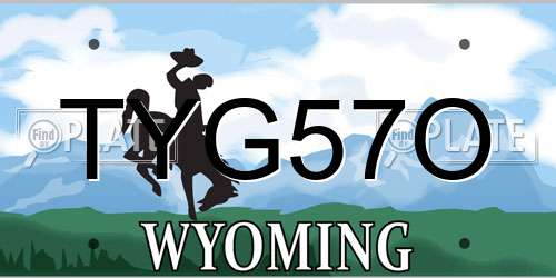 TYG57O Wyoming License Plate