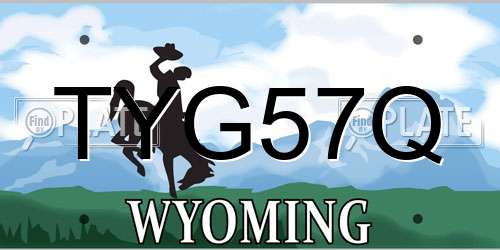 TYG57Q Wyoming License Plate