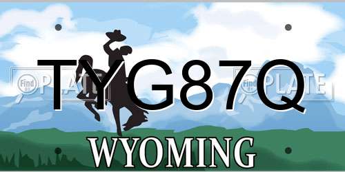 TYG87Q Wyoming License Plate