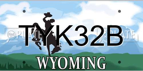TYK32B Wyoming License Plate