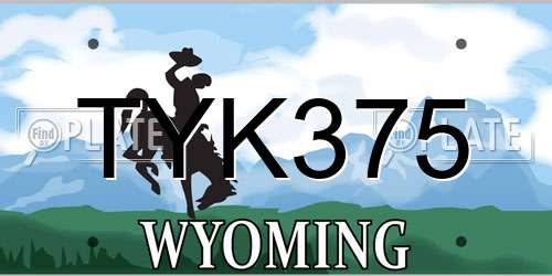 TYK375 Wyoming License Plate