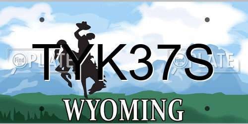TYK37S Wyoming License Plate