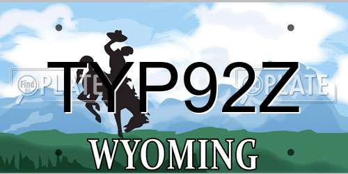 TYP92Z Wyoming License Plate