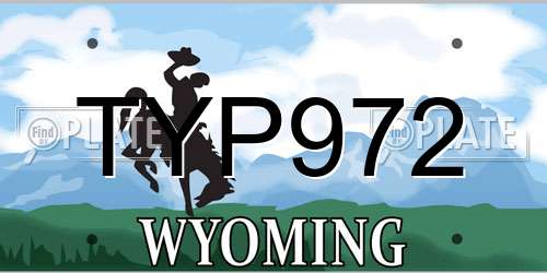 TYP972 Wyoming License Plate