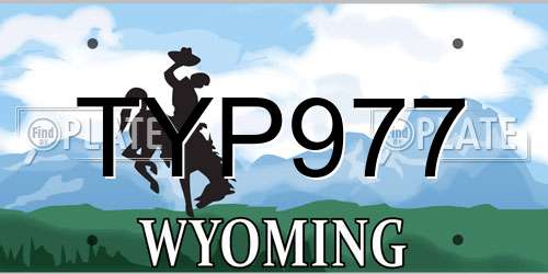 TYP977 Wyoming License Plate