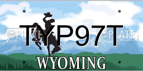 TYP97T Wyoming License Plate