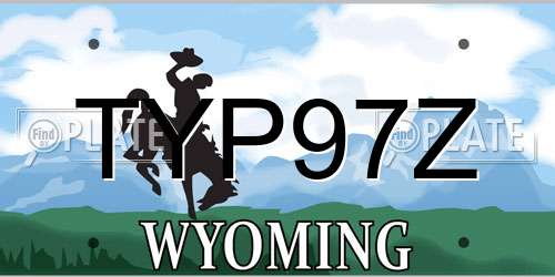 TYP97Z Wyoming License Plate