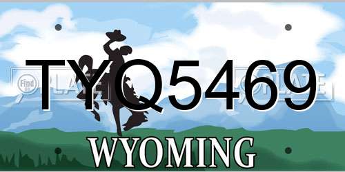 TYQ5469 Wyoming License Plate