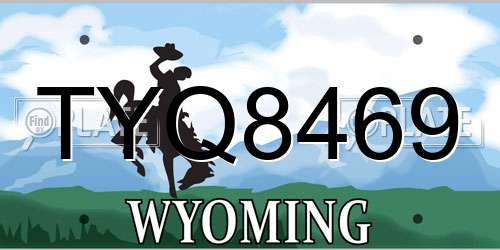 TYQ8469 Wyoming License Plate