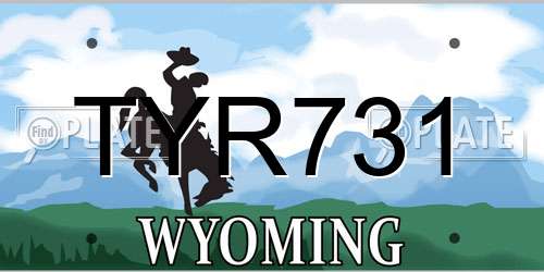 TYR731 Wyoming License Plate
