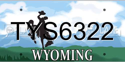 TYS6322 Wyoming License Plate