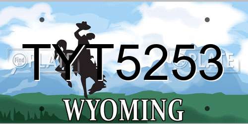 TYT5253 Wyoming License Plate