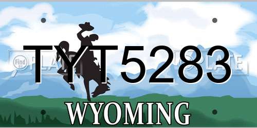 TYT5283 Wyoming License Plate
