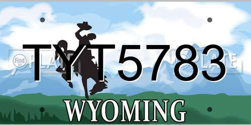 TYT5783 Wyoming License Plate