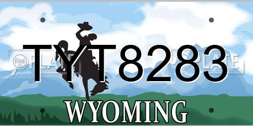 TYT8283 Wyoming License Plate