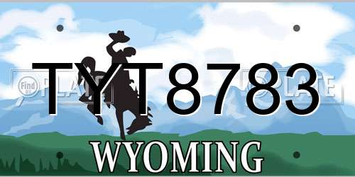 TYT8783 Wyoming License Plate