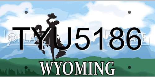 TYU5186 Wyoming License Plate