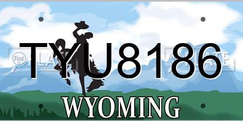 TYU8186 Wyoming License Plate
