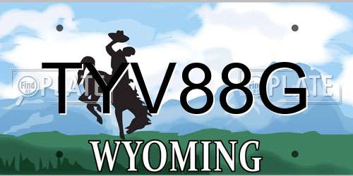TYV88G Wyoming License Plate