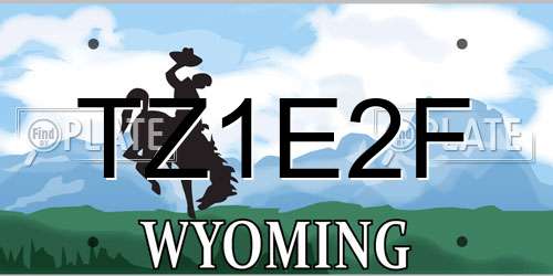TZ1E2F Wyoming License Plate