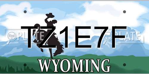 TZ1E7F Wyoming License Plate