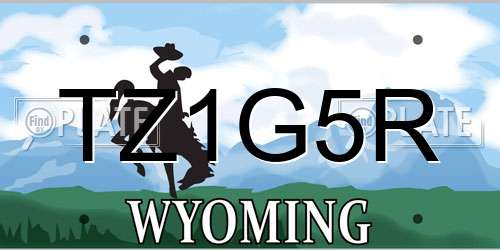 TZ1G5R Wyoming License Plate