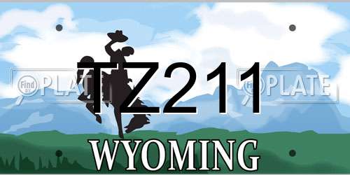 TZ211 Wyoming License Plate