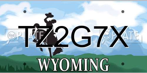 TZ2G7X Wyoming License Plate