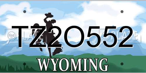 TZ2O552 Wyoming License Plate