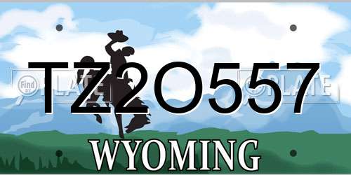 TZ2O557 Wyoming License Plate
