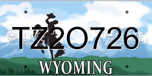 TZ2O726 Wyoming License Plate