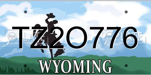 TZ2O776 Wyoming License Plate